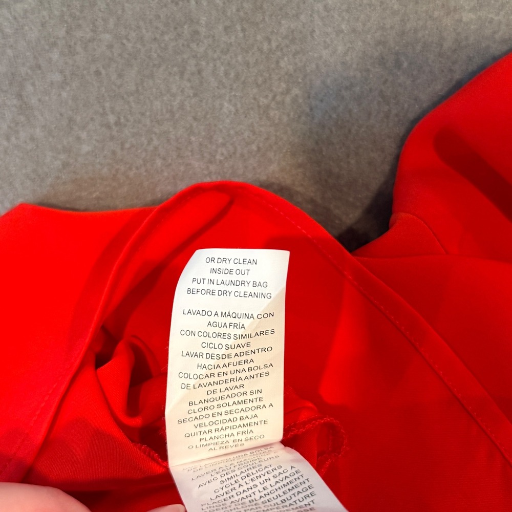 Michael Kors Persimmon Orange Chain Detail Blouse Gold Accent Size Small - Picture 7 of 16